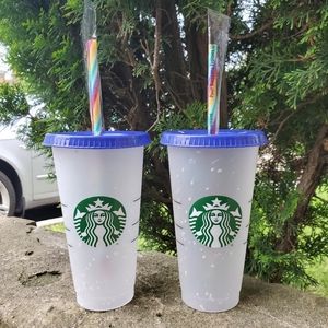 Starbucks confetti color change tumblers